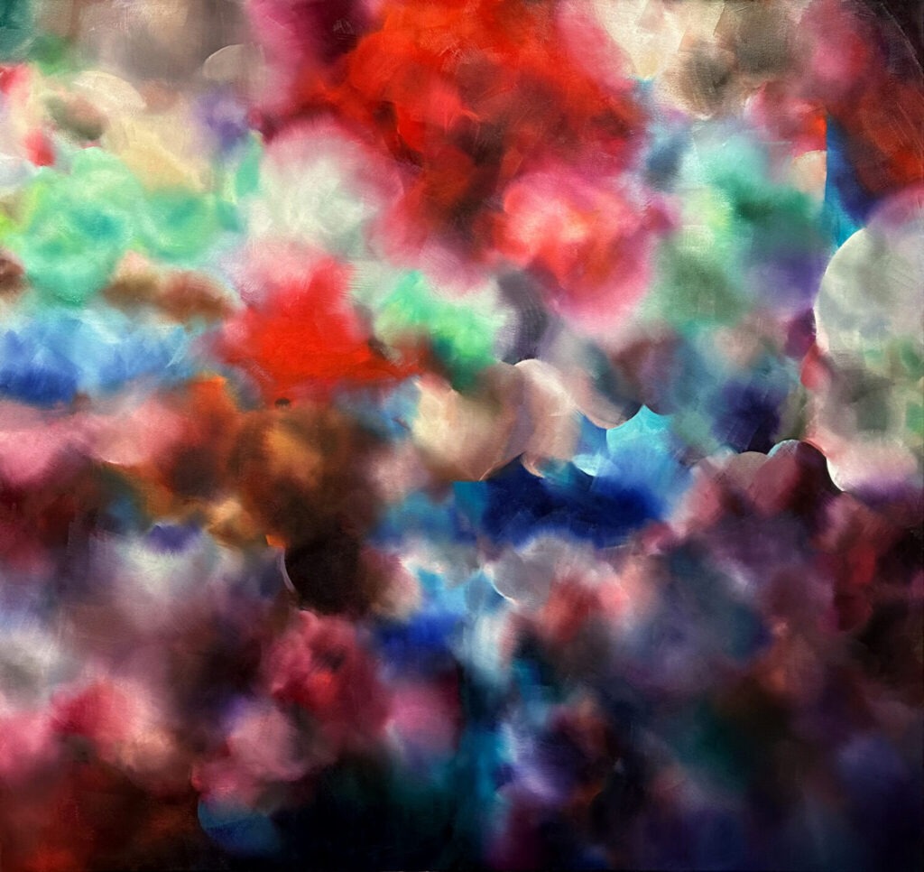 Flammendes Tigerauge , 150 cm x 160 cm, oil on canvas, 2024