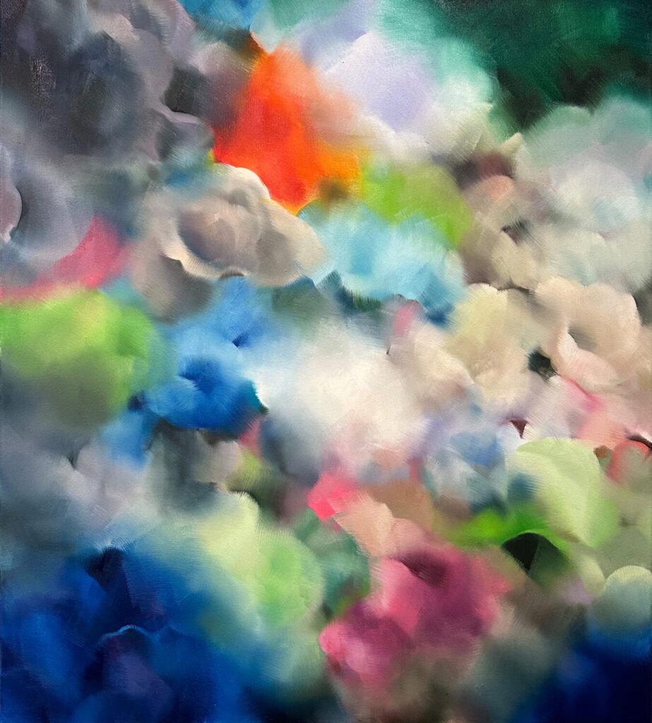 Esmerald Lapis, 90 cm x 80 cm, oil on canvas, 2025