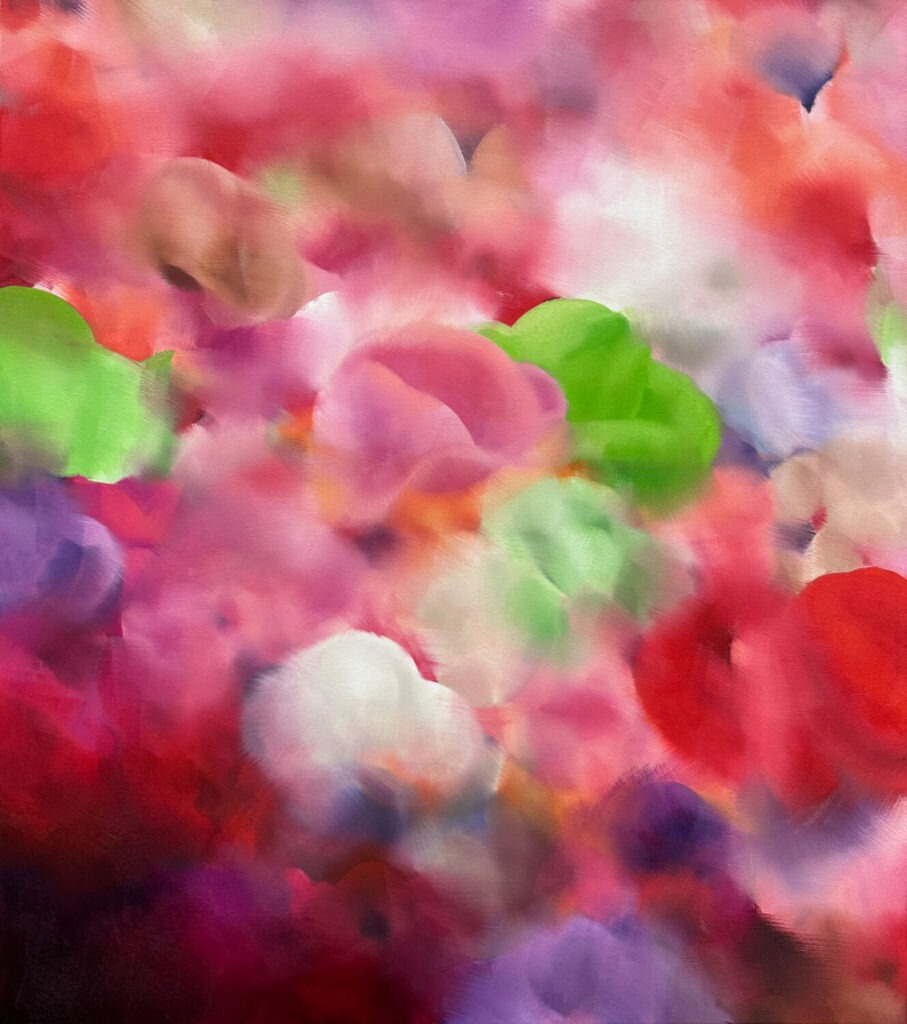 Himbeerwald, 90 cm x 80 cm, oil on canvas,2025