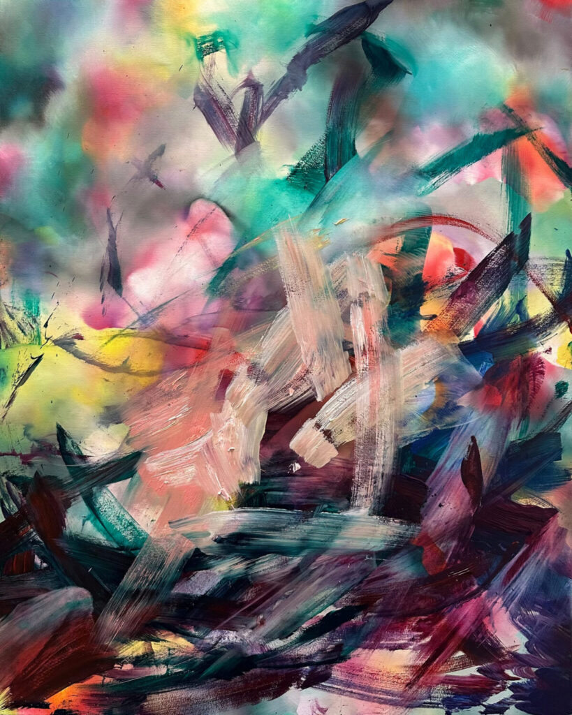 Escaping mountain, 100 cm x 80 cm, oil on canvas, 2025